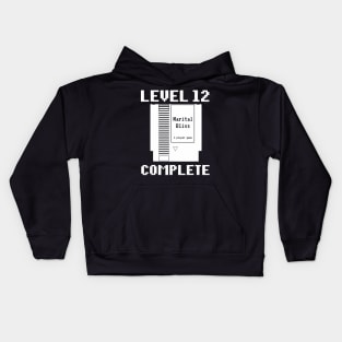 Level 12 Complete  Couples 12th Wedding Kids Hoodie
